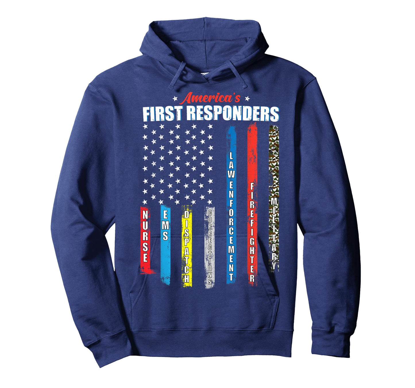 America's First Responders Patriotic Emergency Personnel USA T-Shirt