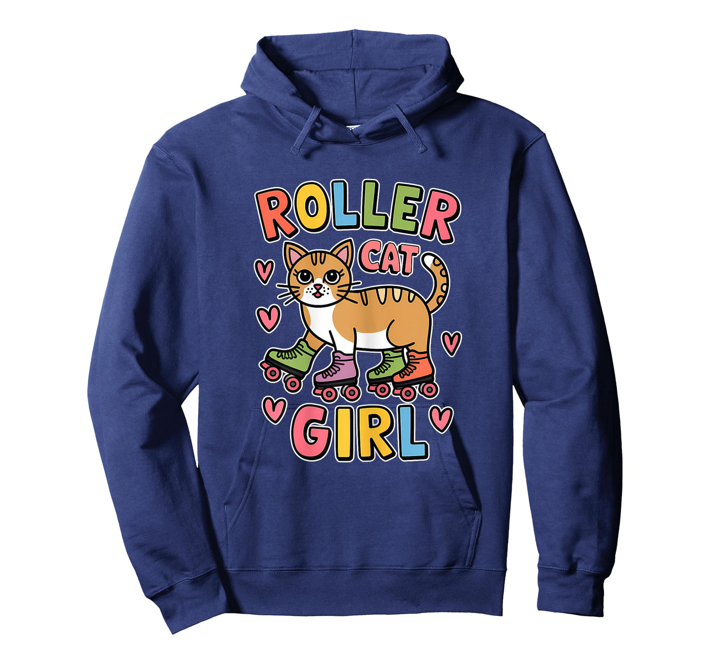 Roller Cat Girl Skating Cat Funny Roller Skating T-Shirt