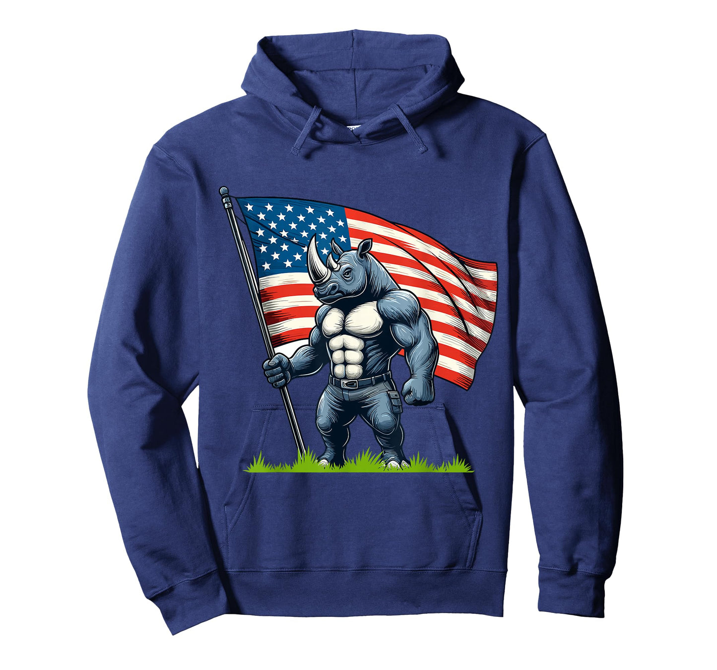 Patriotic Rhino with American Flag For Rhino Lovers Patriots T-Shirt