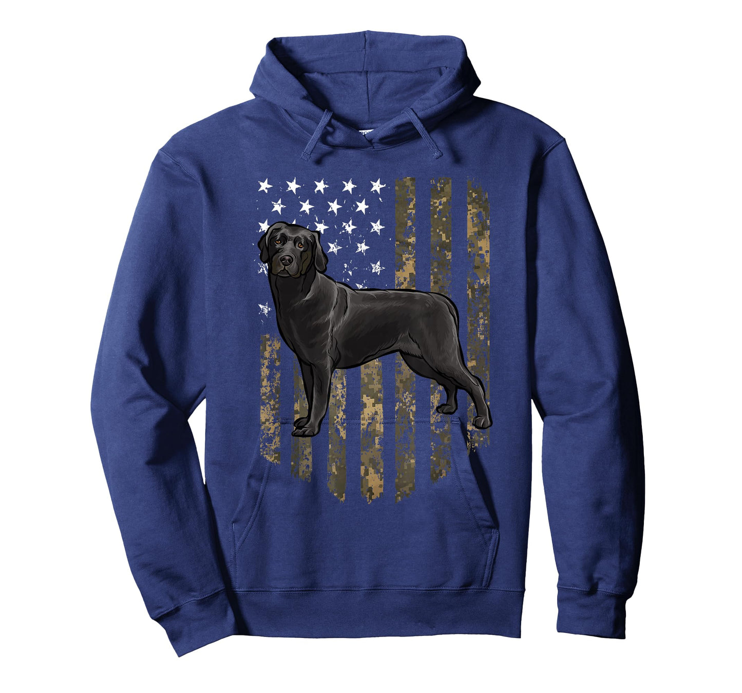 Camo American Flag Black Labrador Retriever 4th of July USA T-Shirt