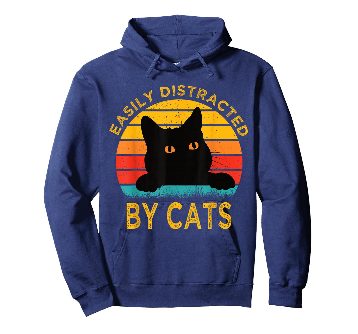 Easily Distracted By Cats Vintage Funny Cat T-Shirt