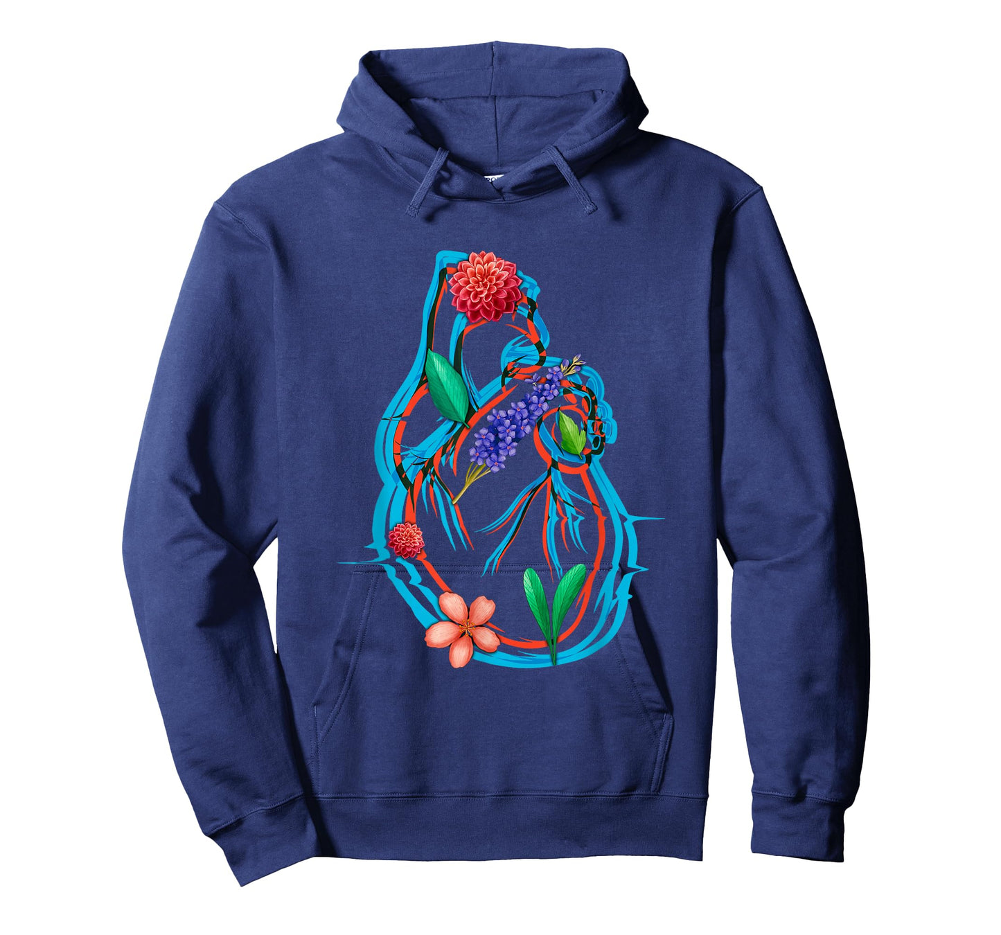 Anatomical Heart And Flowers Funny Men Women Cardiologist T-Shirt