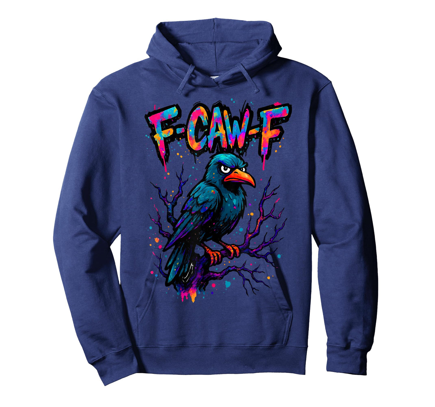 F-Caw-F Funny Raven Black Crow Spooky Season Halloween Retro T-Shirt