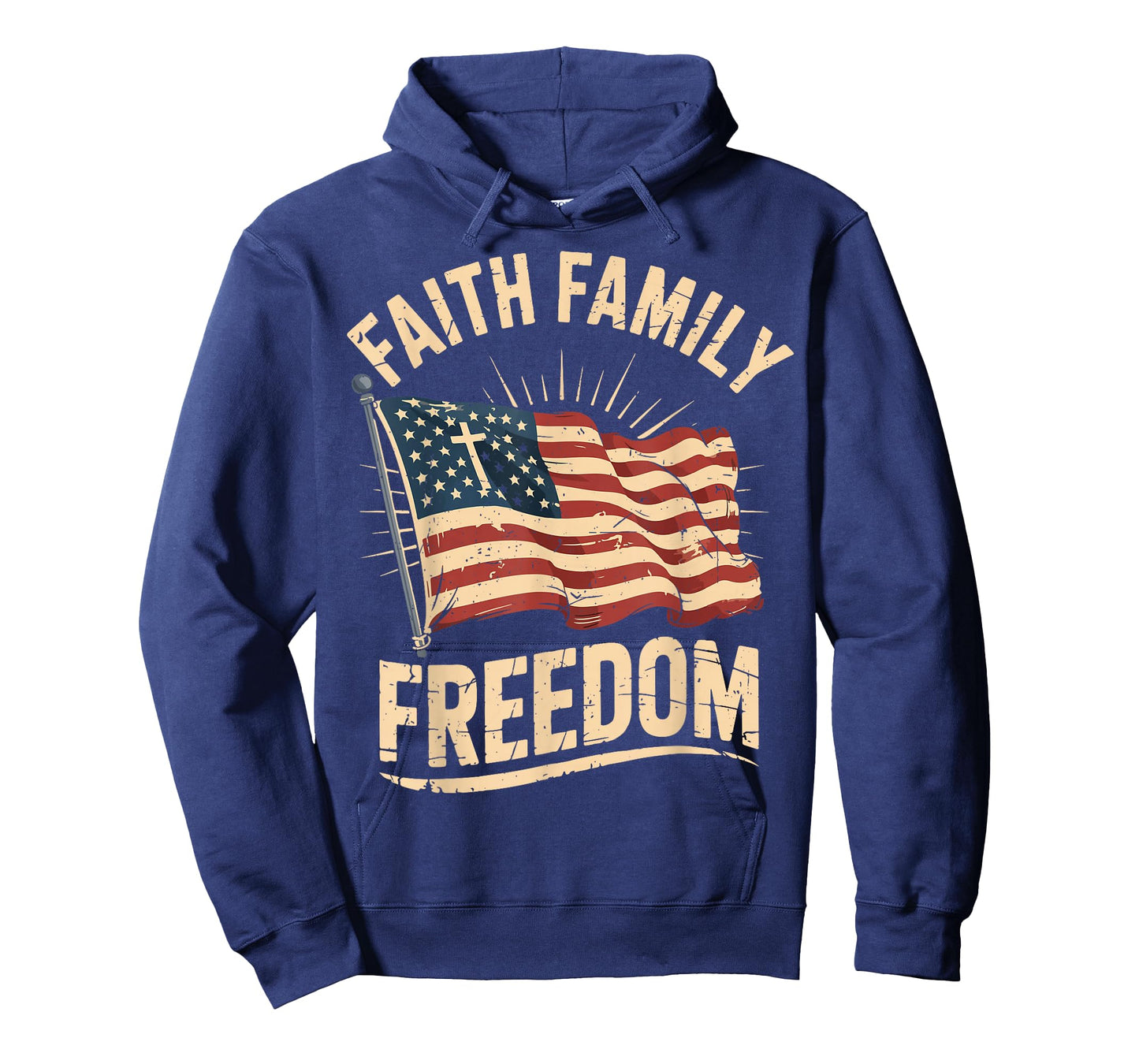 Faith Family Freedom Patriotic Christian USA Flag Men Women T-Shirt