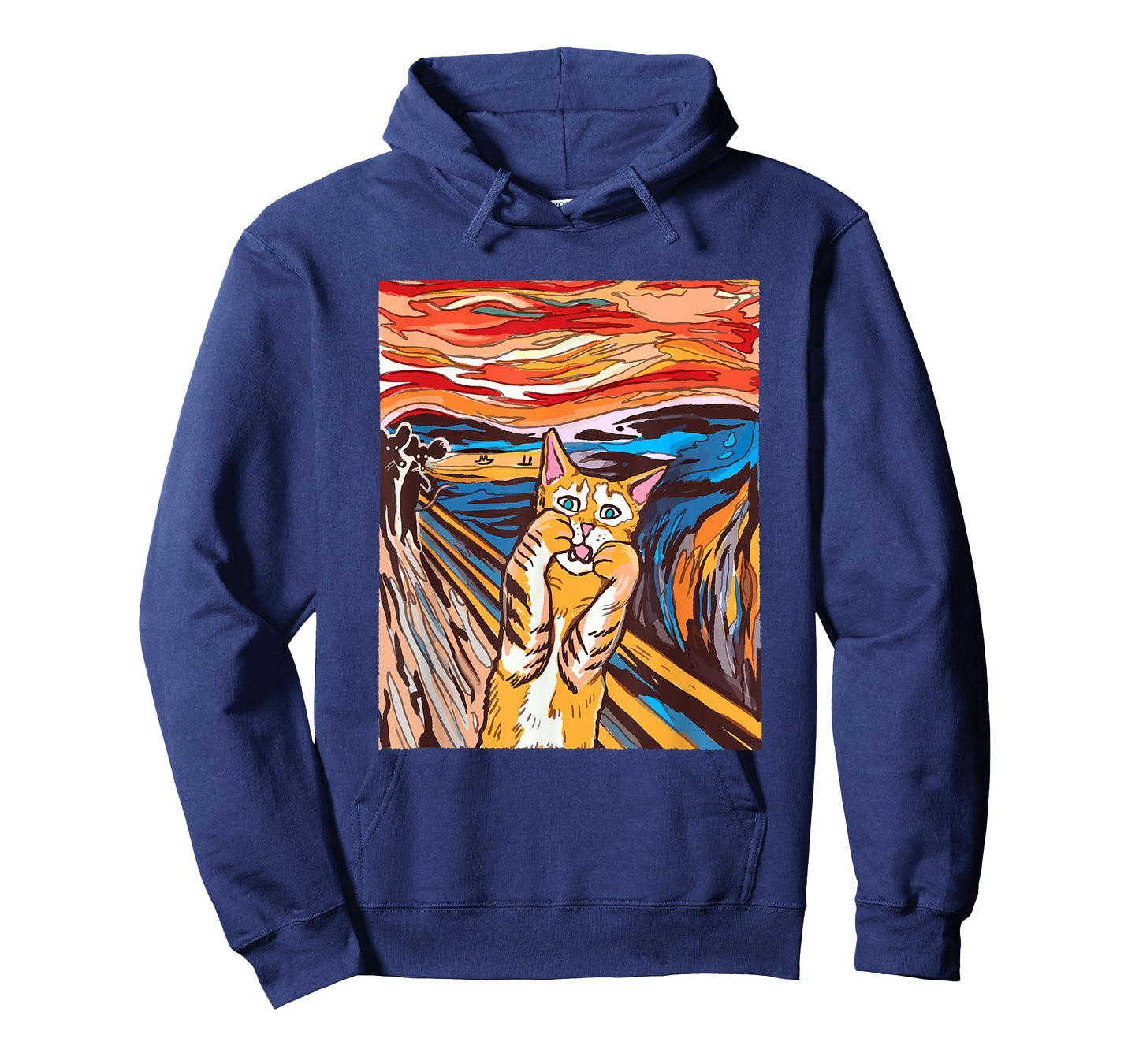 Funny Tabby Cat Painting The Scream of Munch Parody T-Shirt for Men Women Kids