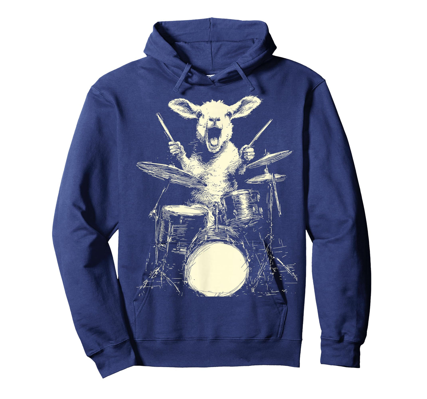Cute Lamb Playing Drums Funny Music Animal Drummer Graphic T-Shirt