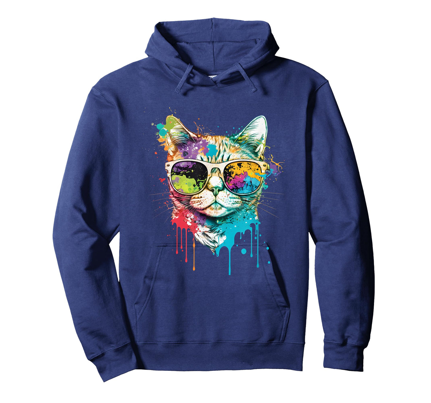 Colorful Cool Cat Tee โ Retro Sunglasses Streetwear Cat T-Shirt