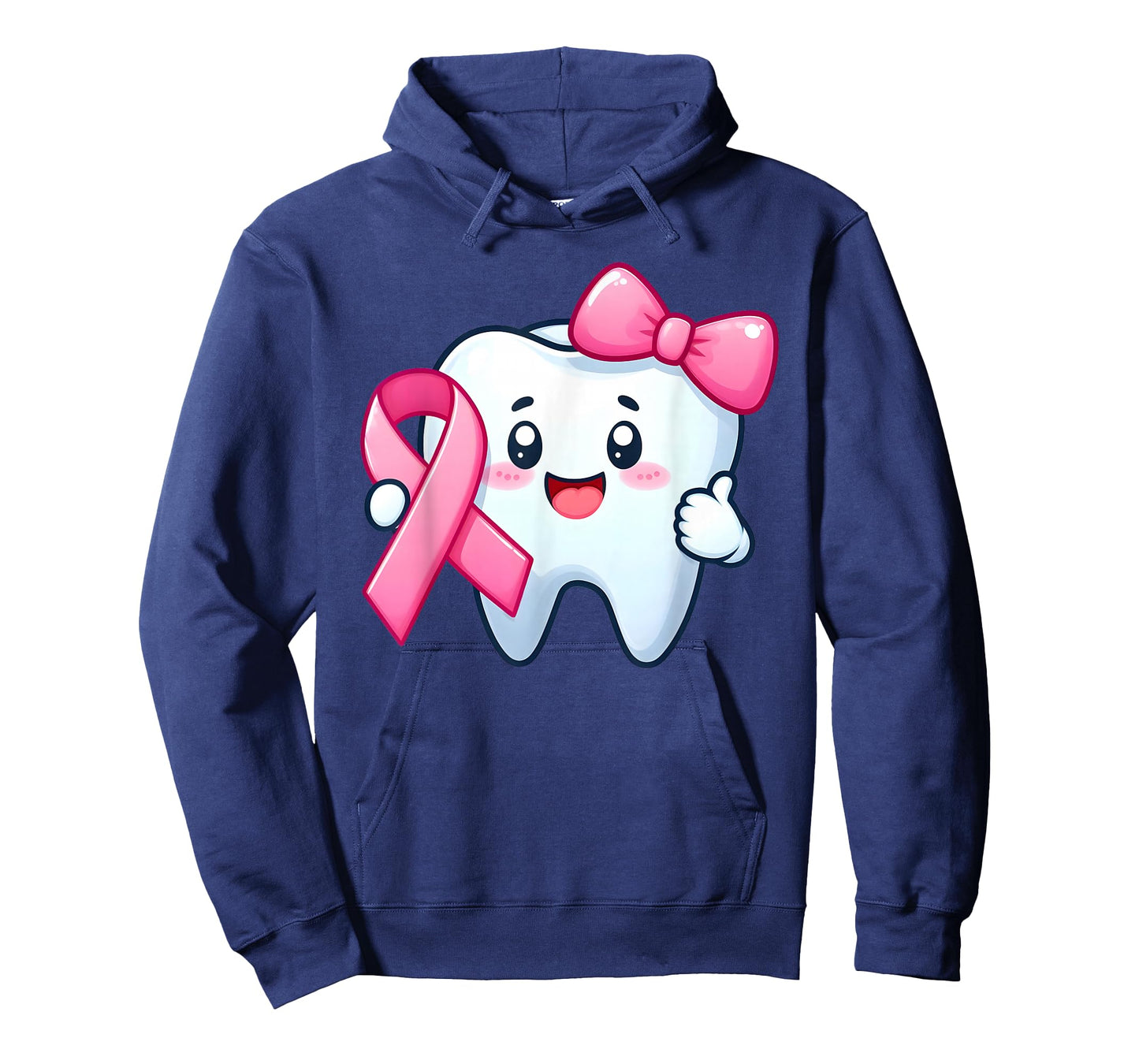 Cute Tooth Dentist Breast Cancer Awareness Month Pink Ribbon T-Shirt