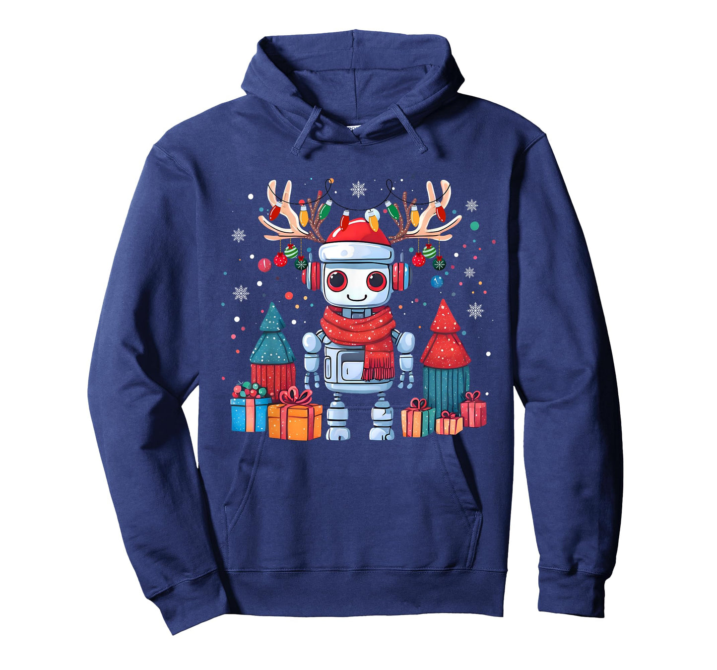 Santa Robot Christmas Lights Reindeer for Kid Family Pajamas T-Shirt