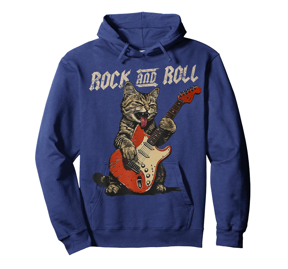 Rock and Roll Guitar Cat Vintage Rock Guitarist Cat T-Shirt