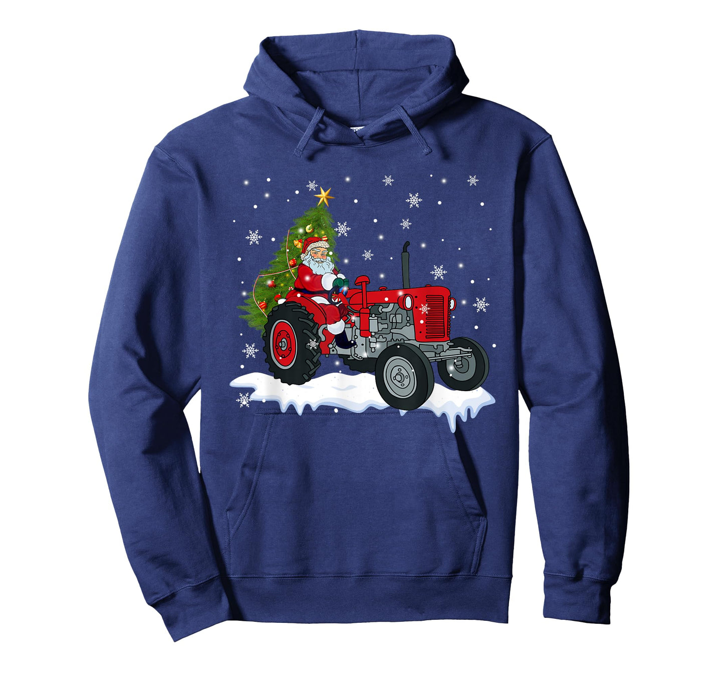 Christmas Santa Claus Riding Tractor Xmas Tree Tractor Lover T-Shirt