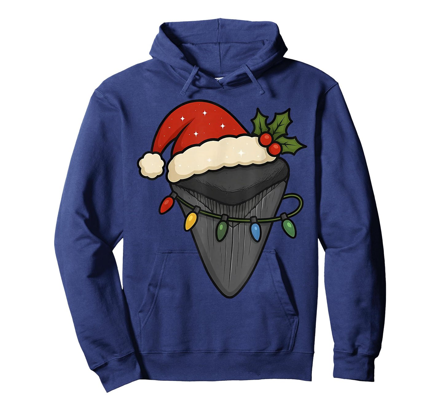 Fossil Sharks Tooth Santa Hat Christmas Lights Hunter Xmas T-Shirt