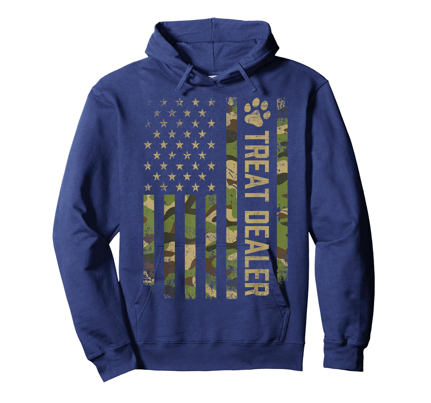 Camo Cat Treat Dealer American Flag US Cat Dad 4th Of July T-Shirt for Men Women