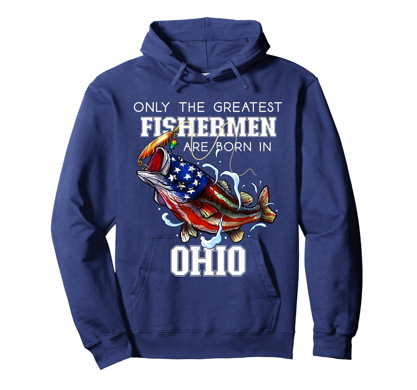 Ohio Fishing Greatest Fisherman American Flag Fish T-Shirt