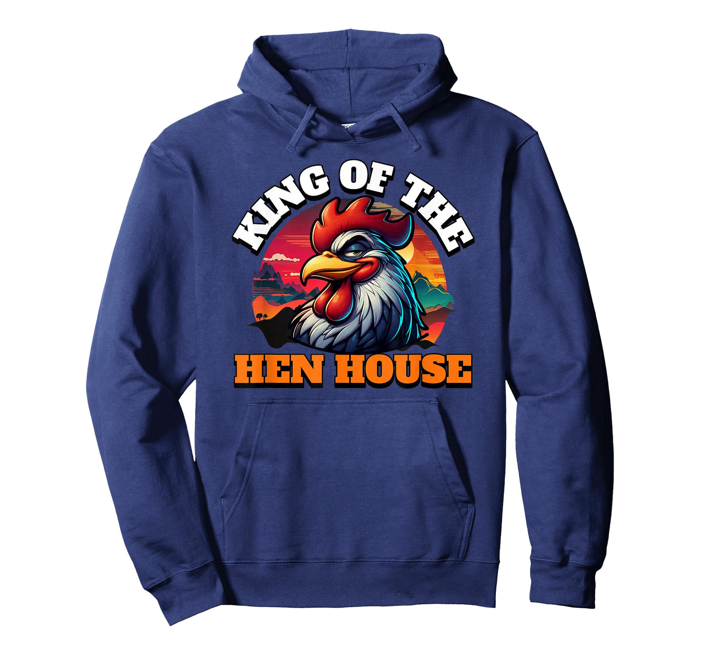 ArtisticRaccoon Funny Rooster King Of The Hen House T-Shirt - Black, Small, Unisex-Adult, Short Sleeve, T-Shirt