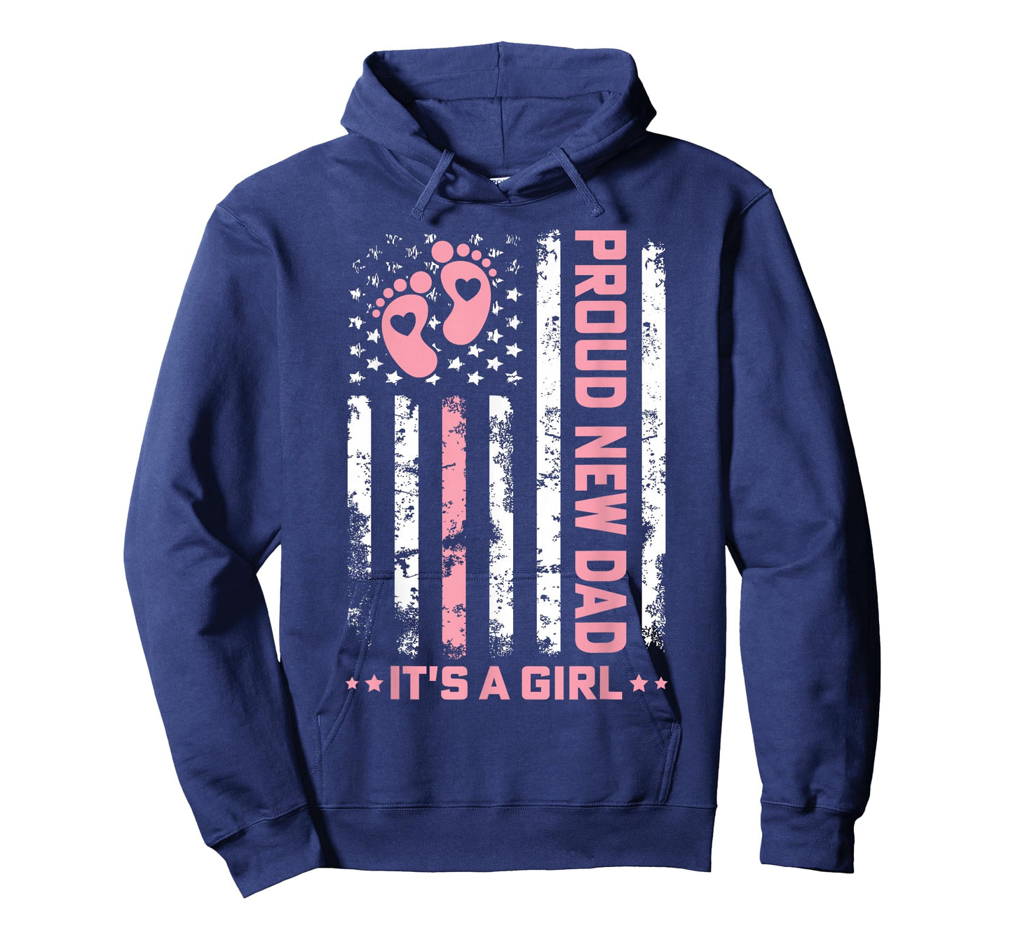 Proud New Dad New Girl Baby First Fathers Day American Flag T-Shirt