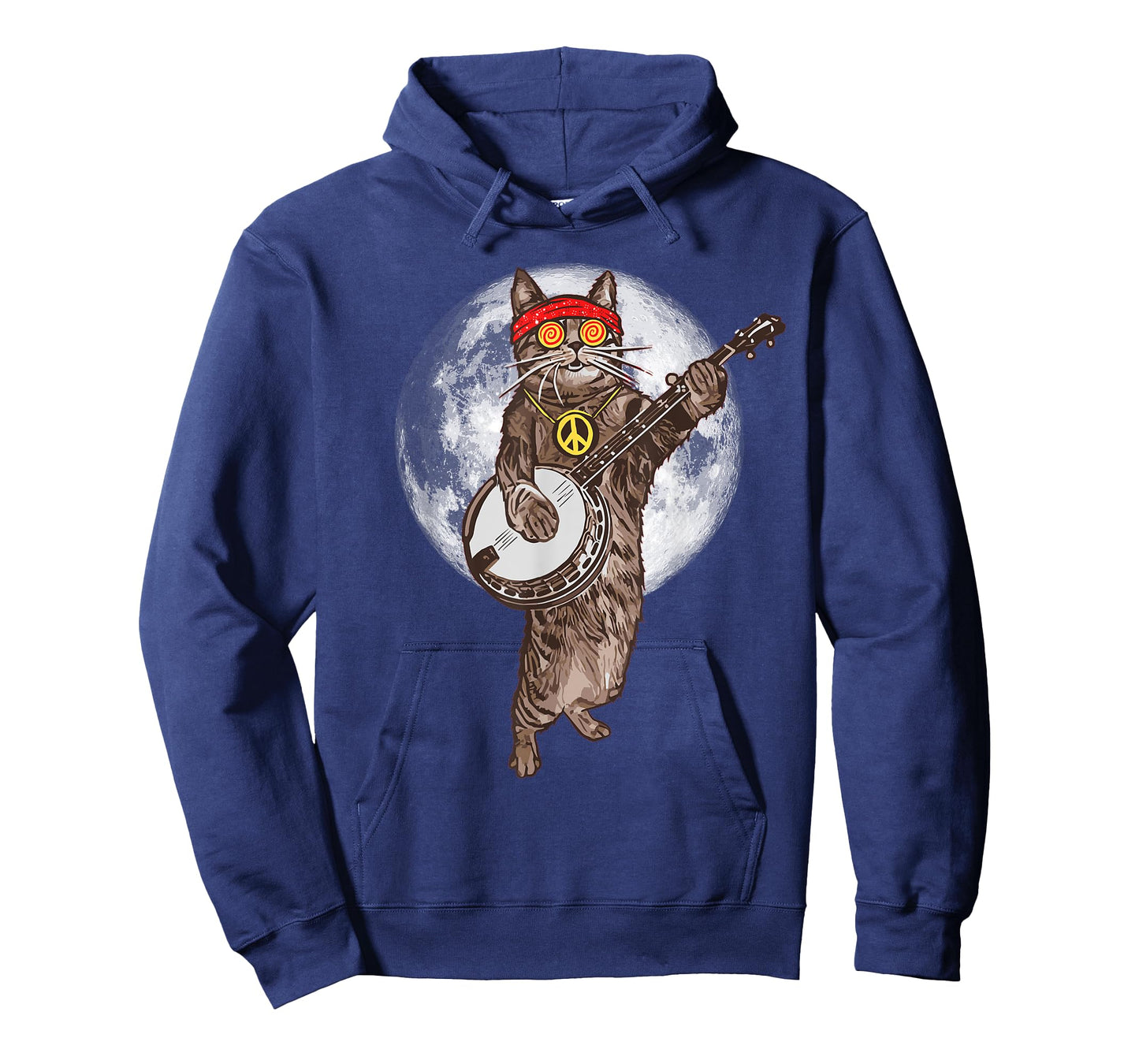 Psychedelic Hippie Banjo Cat! Funny Bluegrass Music T-Shirt