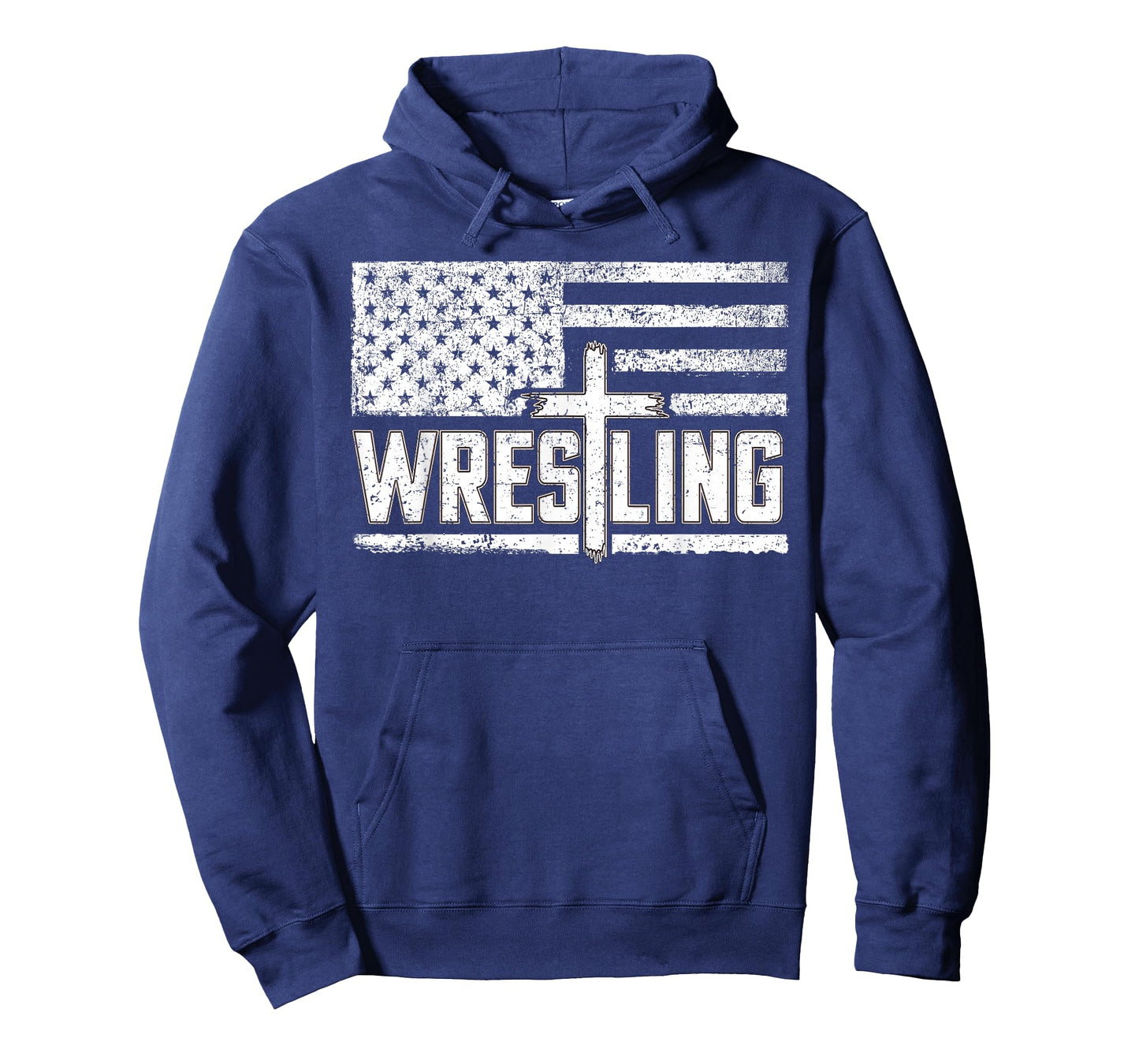 Wrestling Patriotic US Flag Cross Christian Jesus Wrestlers T-Shirt