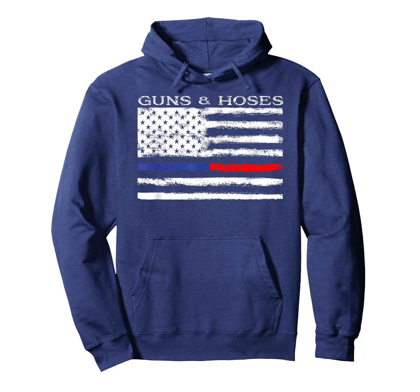 Guns & Hoses Thin Blue Red Line Police & Fire Appreciation T-Shirt