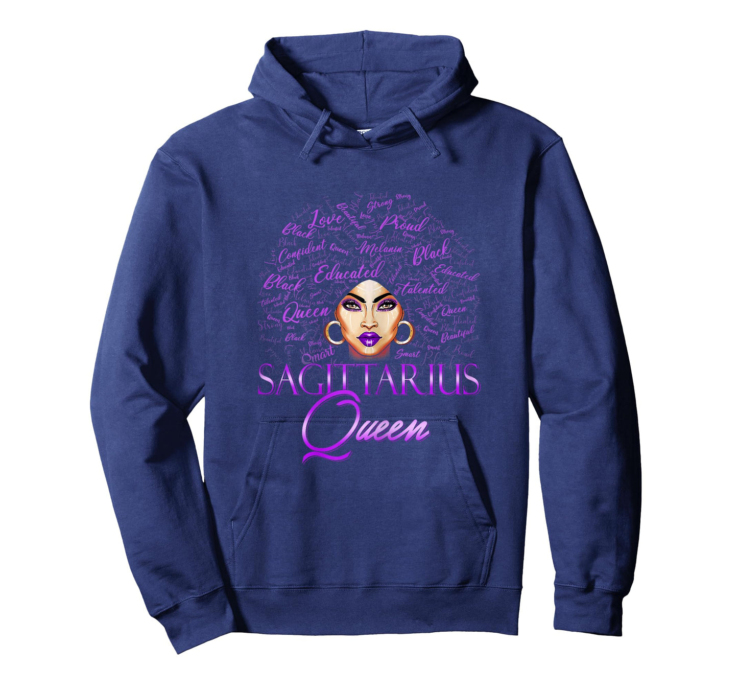Sagittarius Girl Womens Purple Queen Black Zodiac Birthday T-Shirt