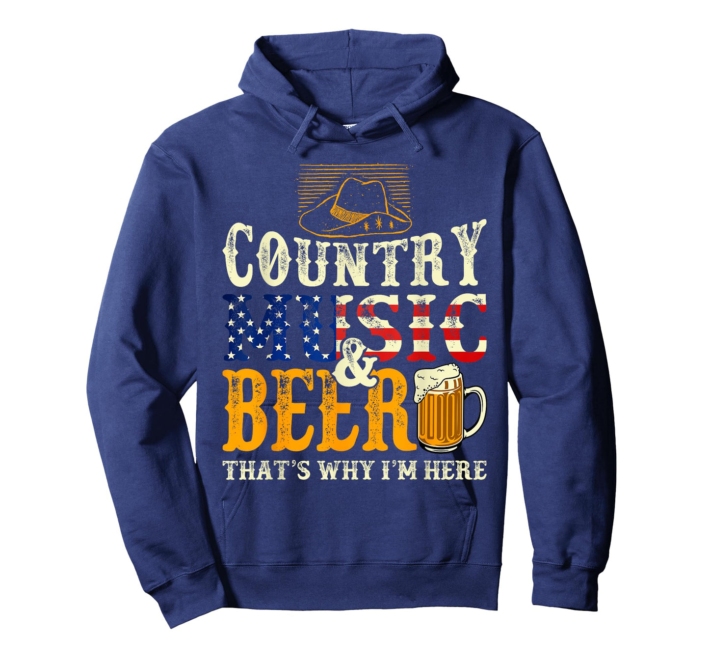 Country Music and Beer That's Why I'm Here Funny Drinking T-Shirt