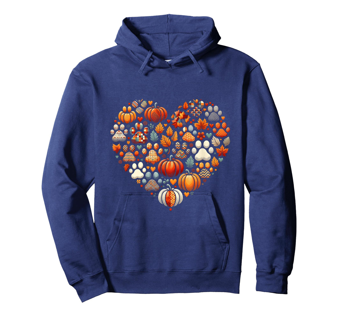Cute Dog Cat Paw Print Pumpkin Autumn Leaf Fall Thanksgiving T-Shirt