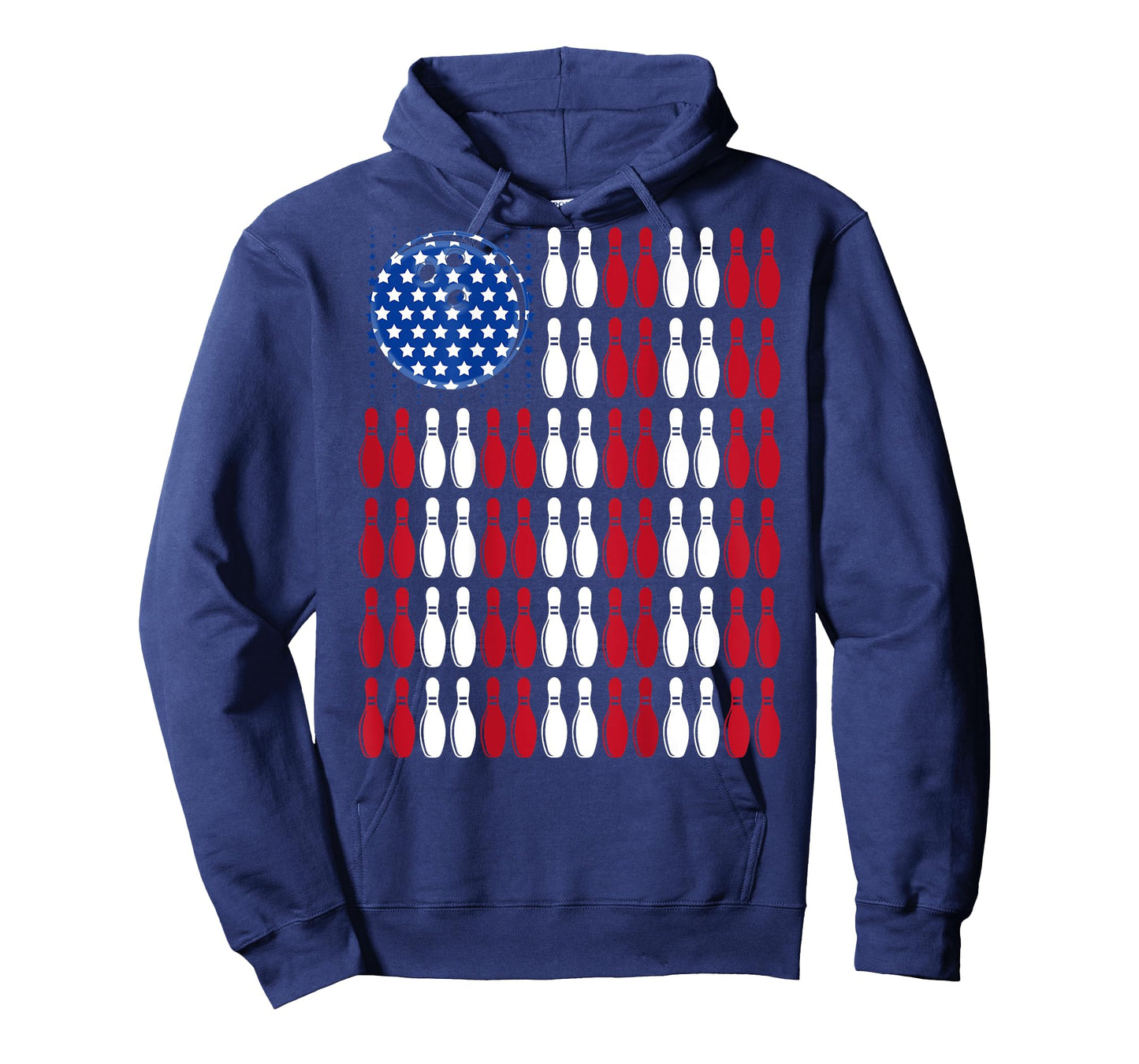 Cool Bowling Bowler Men Women Team American Flag (On Back) T-Shirt