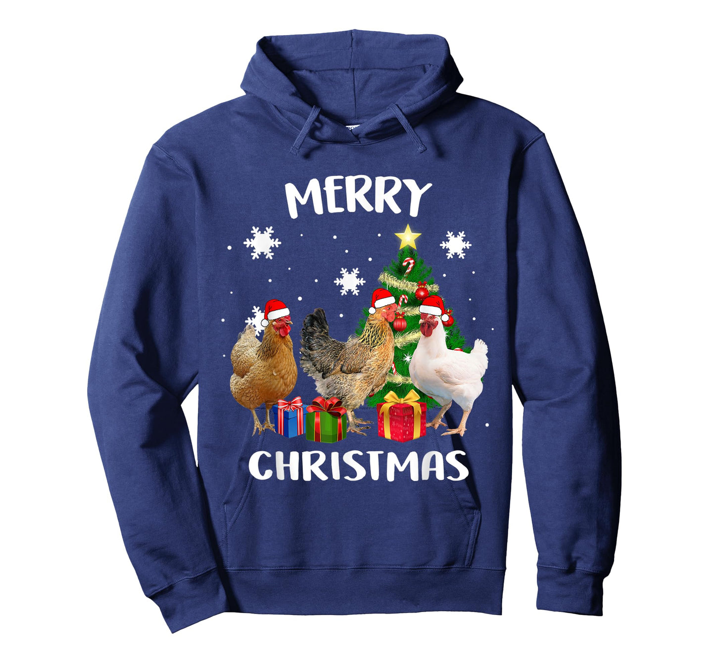 Funny Ugly Chicken Christmas Tree Shirt Santa Hat Hen Lovers T-Shirt