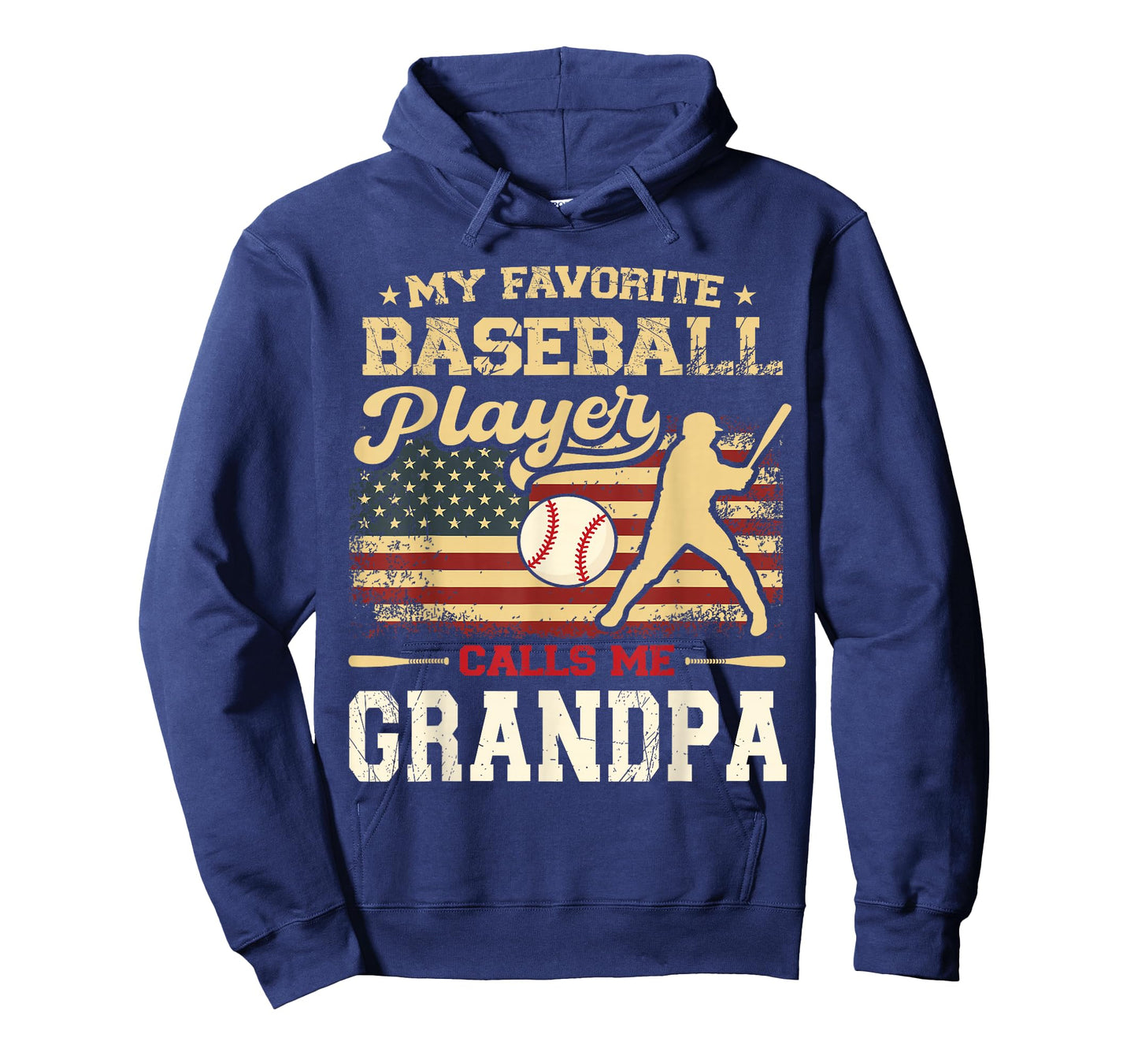 My Favorite Baseball Player Calls Me Grandpa US Flag T-Shirt