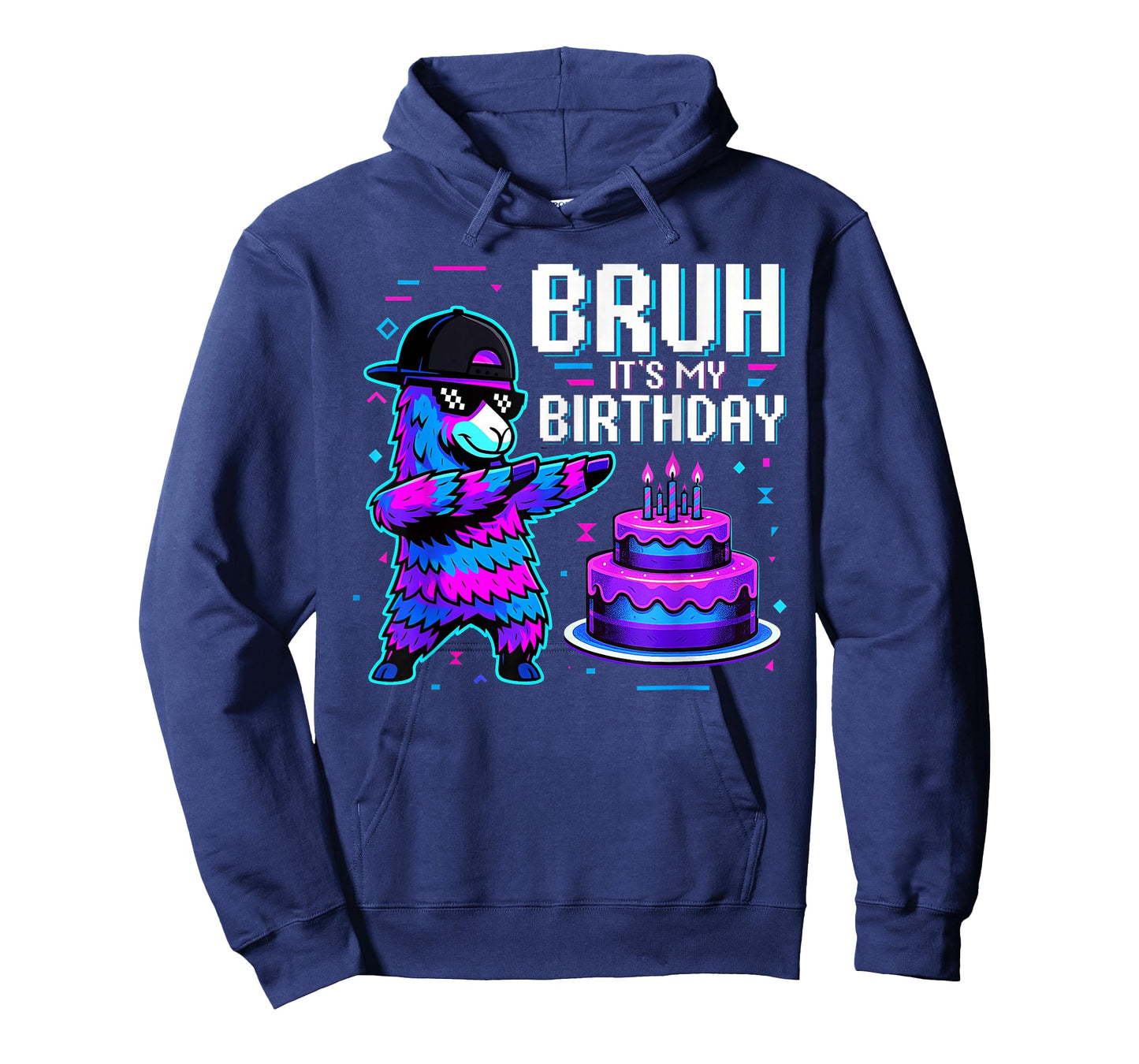 Bruh Dabbing Its My Birthday Llama Boys Girls Family Party T-Shirt
