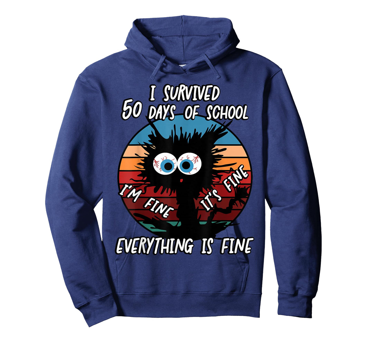 50th Day School Cat I Survived 50 Days of School T-Shirt