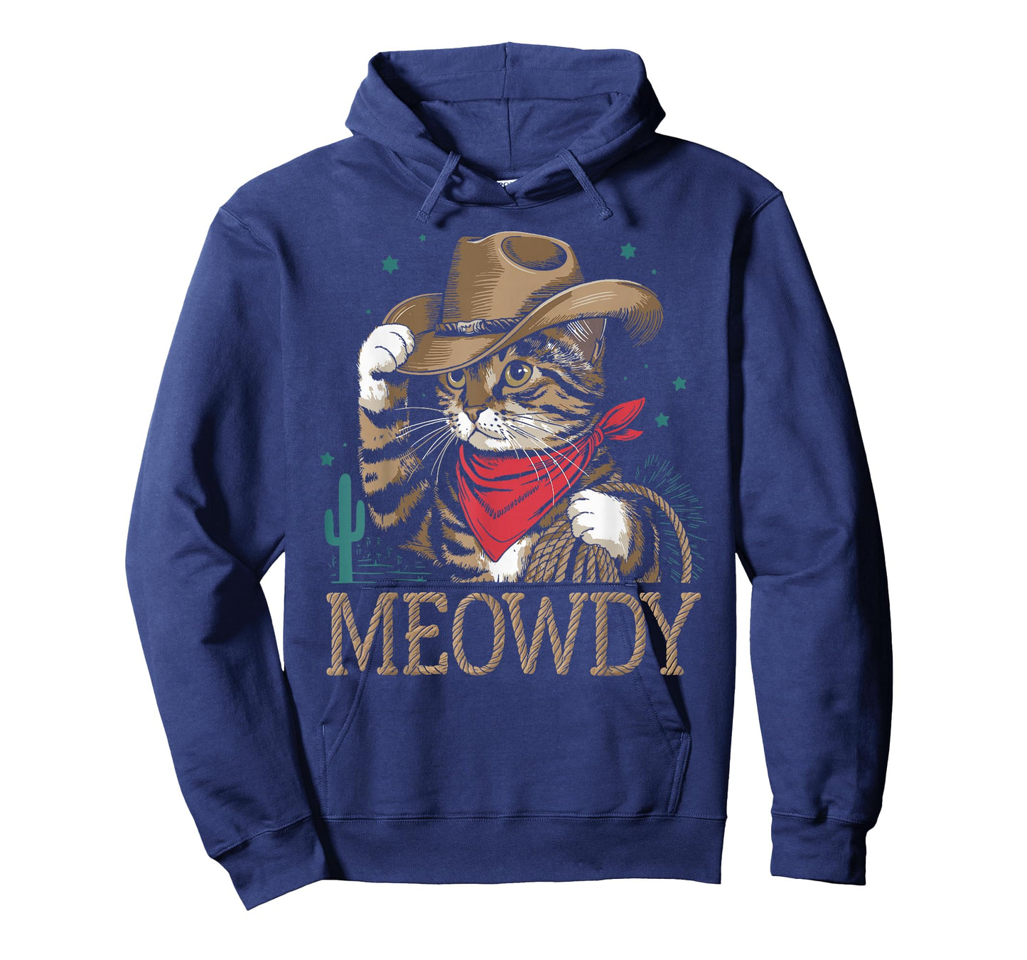 Meowdy Funny Cat Cowboy Western Funny Country Pun Women Kids T-Shirt