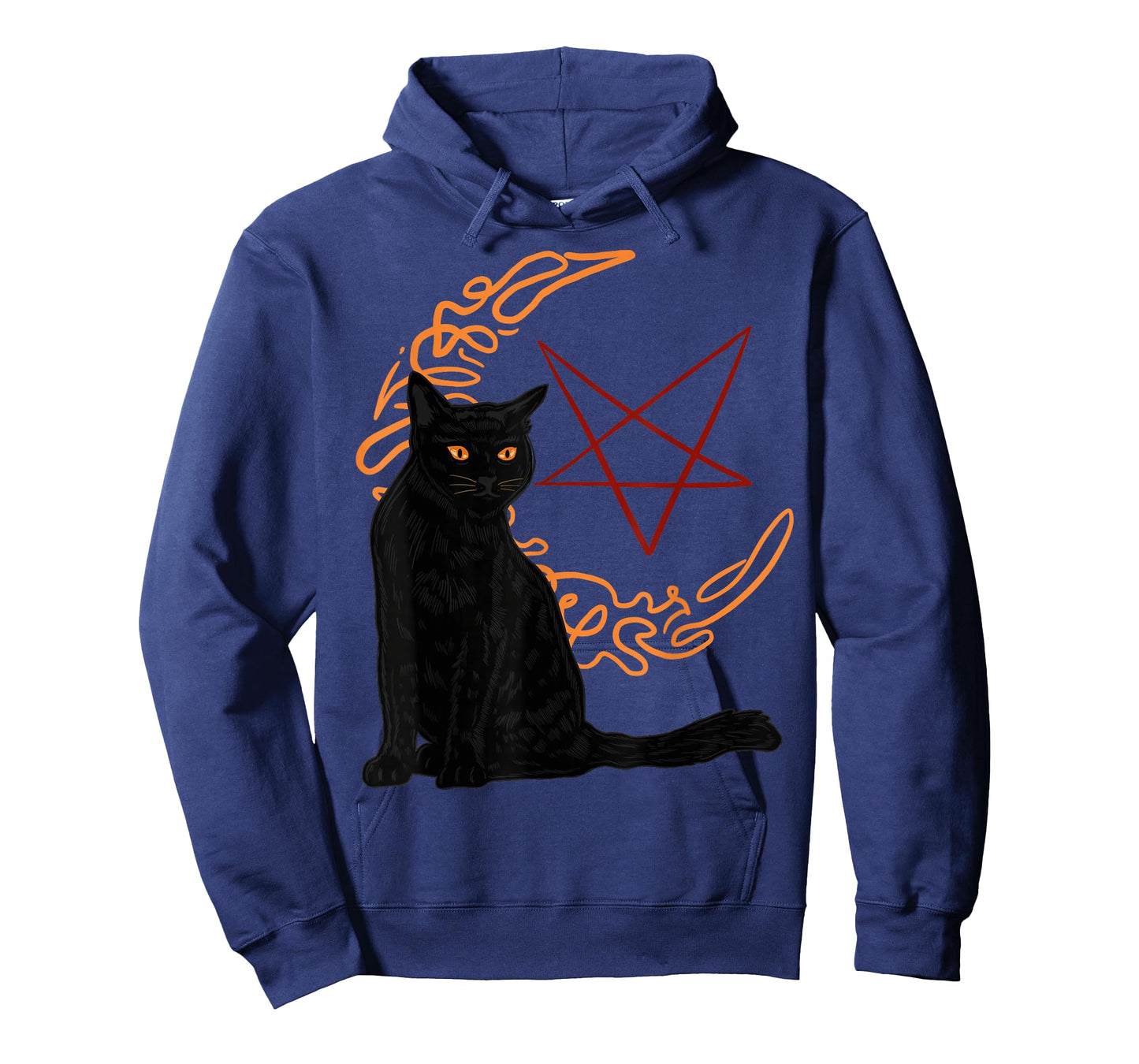Crescent Moon Goth Pentagram Witch Bombay Cat T-Shirt