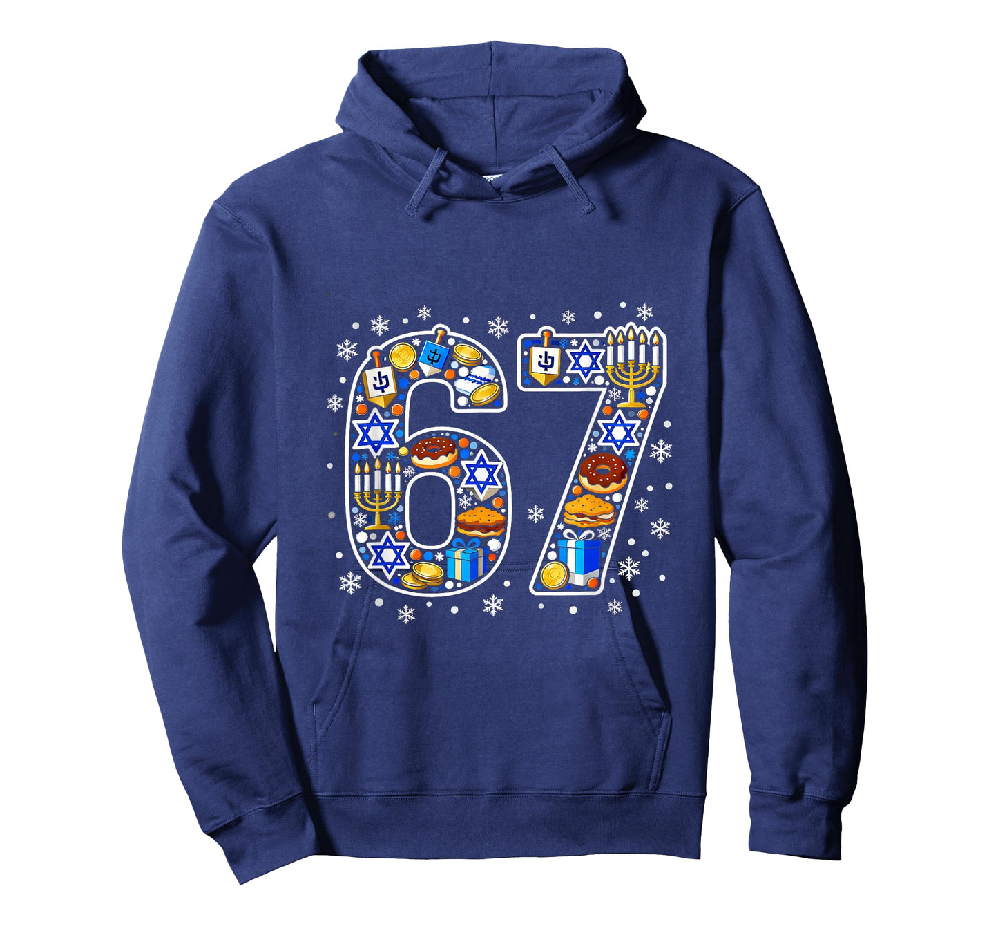 Hanukkah Menorah Dreidel 67 Festive Chanukah Six Seven Meme T-Shirt