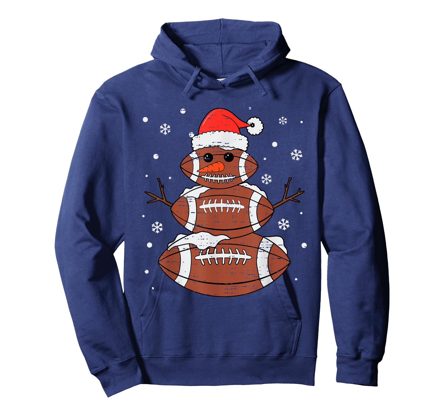 Christmas Football Snowman Hat Santa Xmas Sport Men Boy Kids T-Shirt
