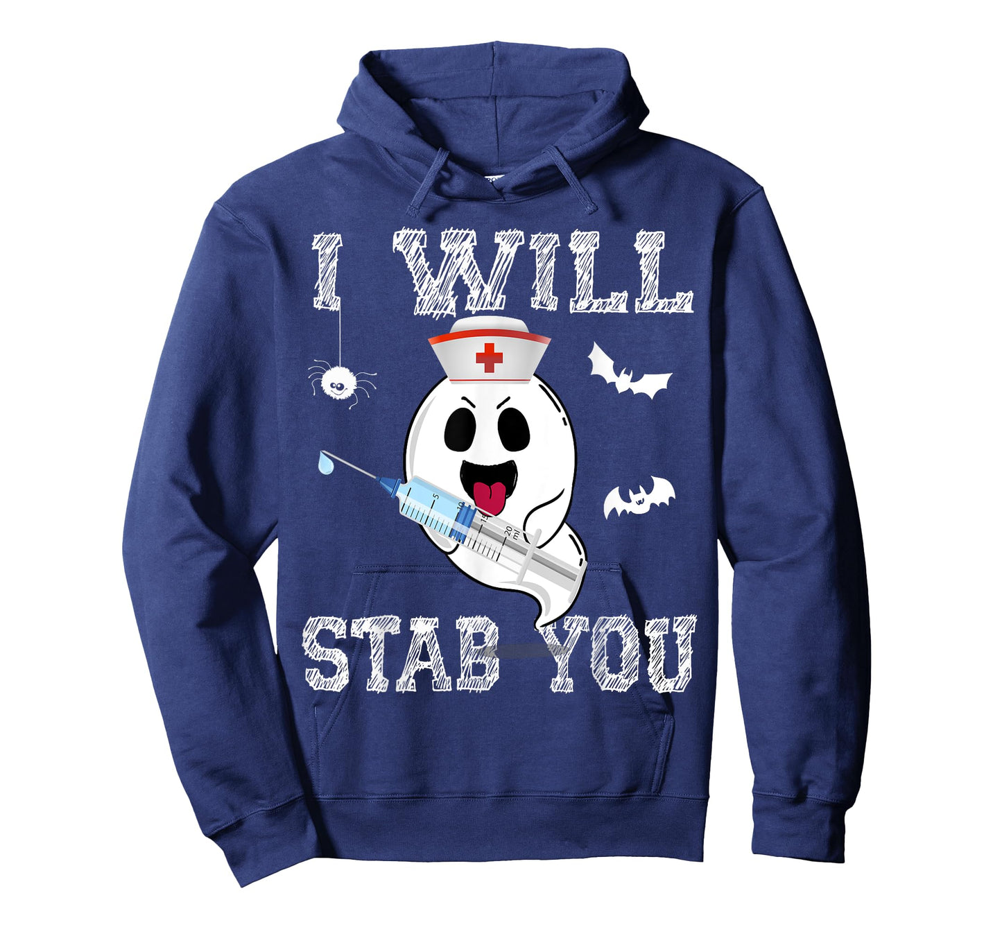 Cute Ghost Nurse I will stab you Cool Halloween Girl women T-Shirt