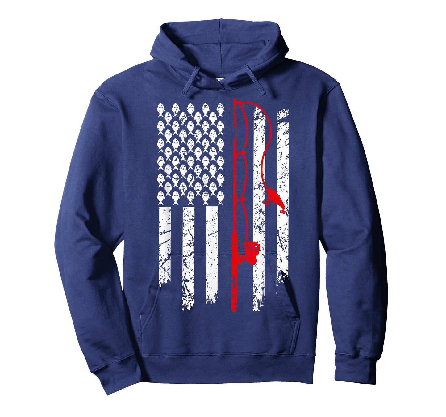 Fishing American Flag Husband Son Grandson Funny Fisherman T-Shirt