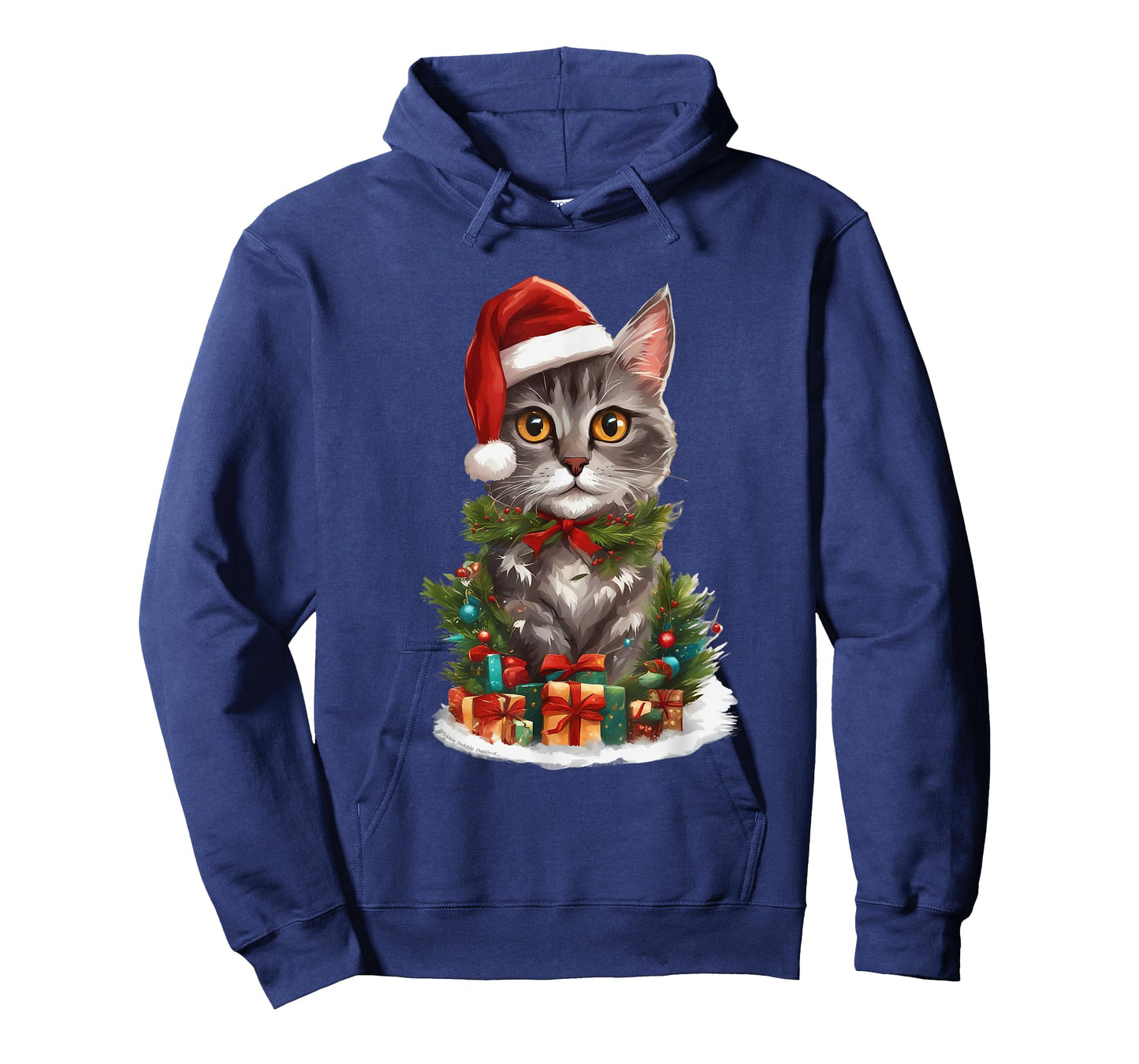 Cat Lovers Christmas Kitten in Santa Hat Christmas Cat T-Shirt