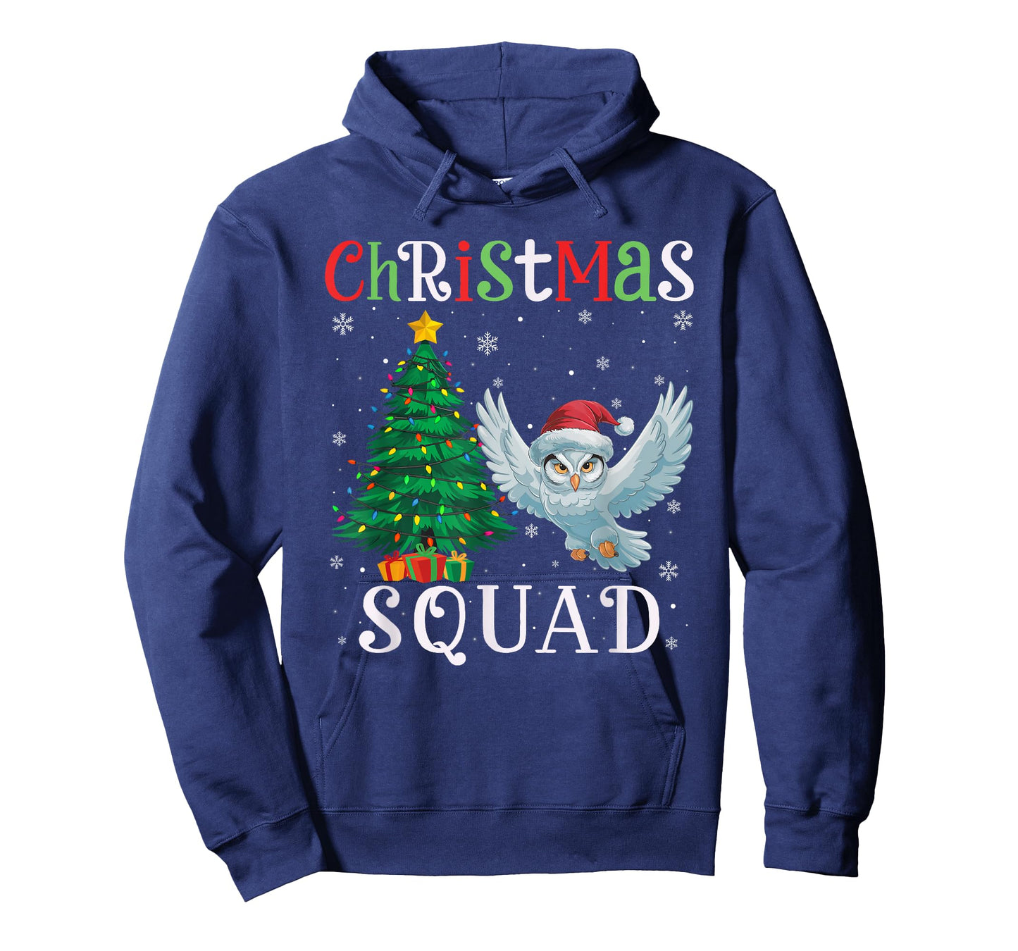Snowy Owl Squad Boys Girls Kids Christmas Tree Lights T-Shirt
