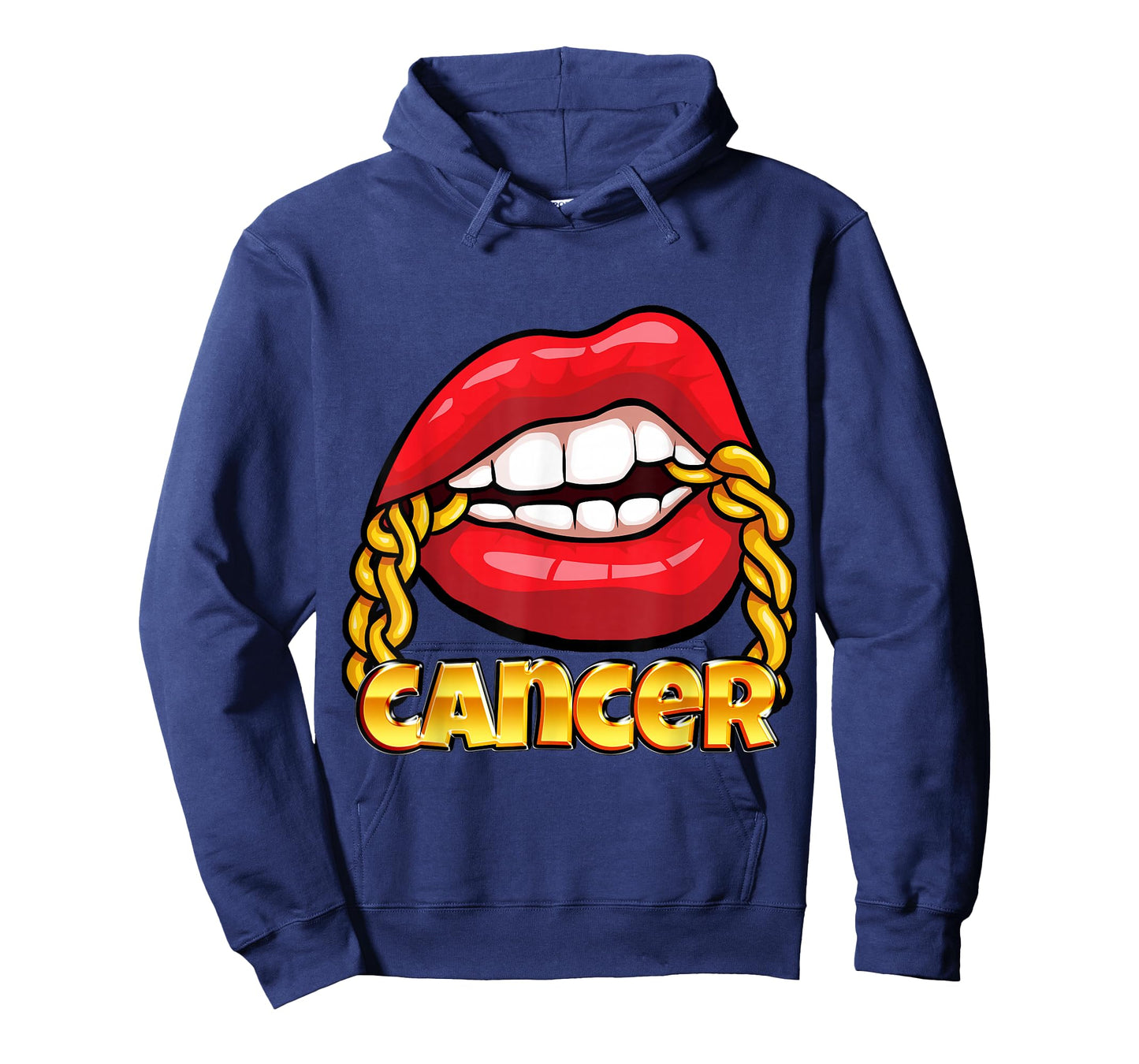 Juicy Lips Gold Chain Cancer Zodiac Sign T-Shirt
