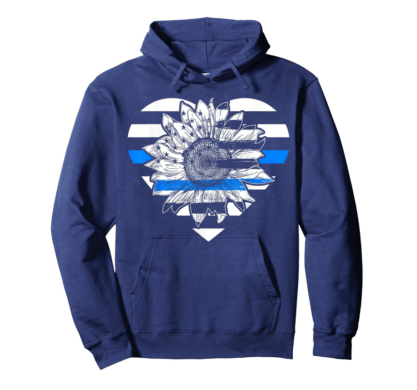 Thin Blue Line Sunflower Law Enforcement Police Officer Cop T-Shirt
