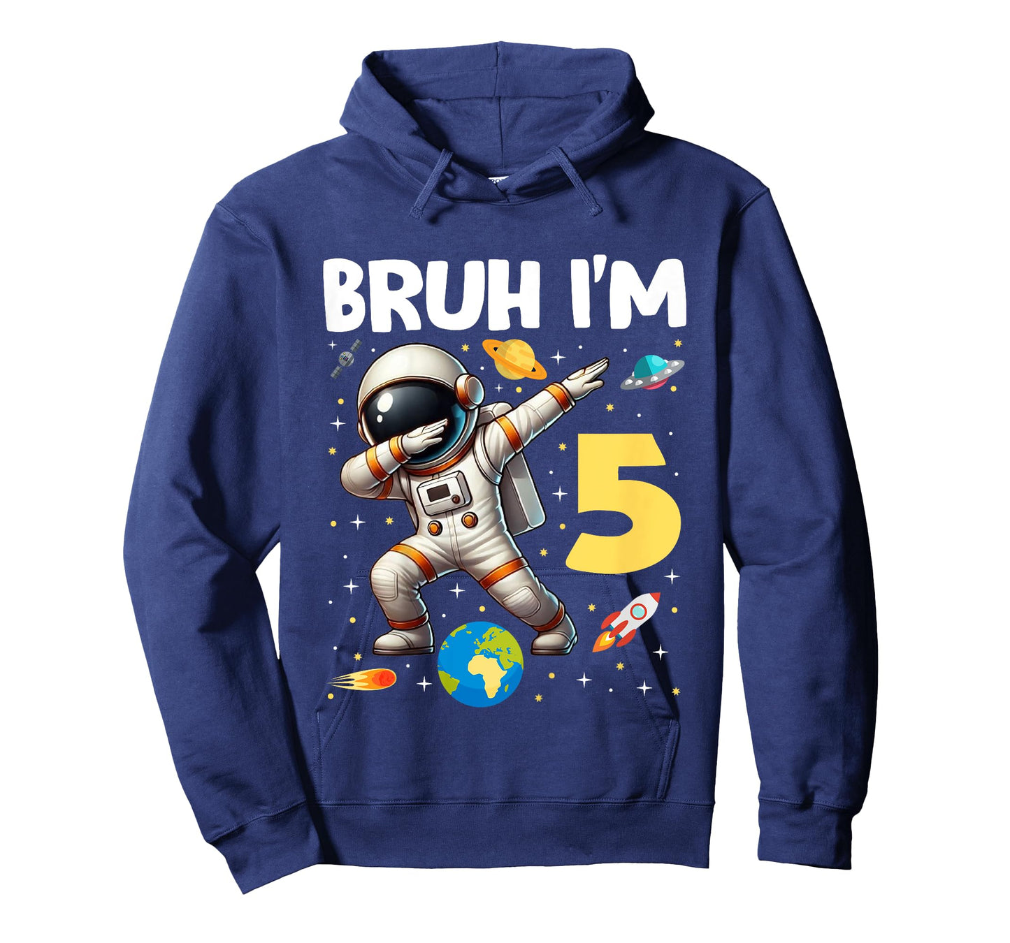 Kids Bruh I'm 5 Year Old Birthday Astronaut Space 5th B-Day Funny T-Shirt