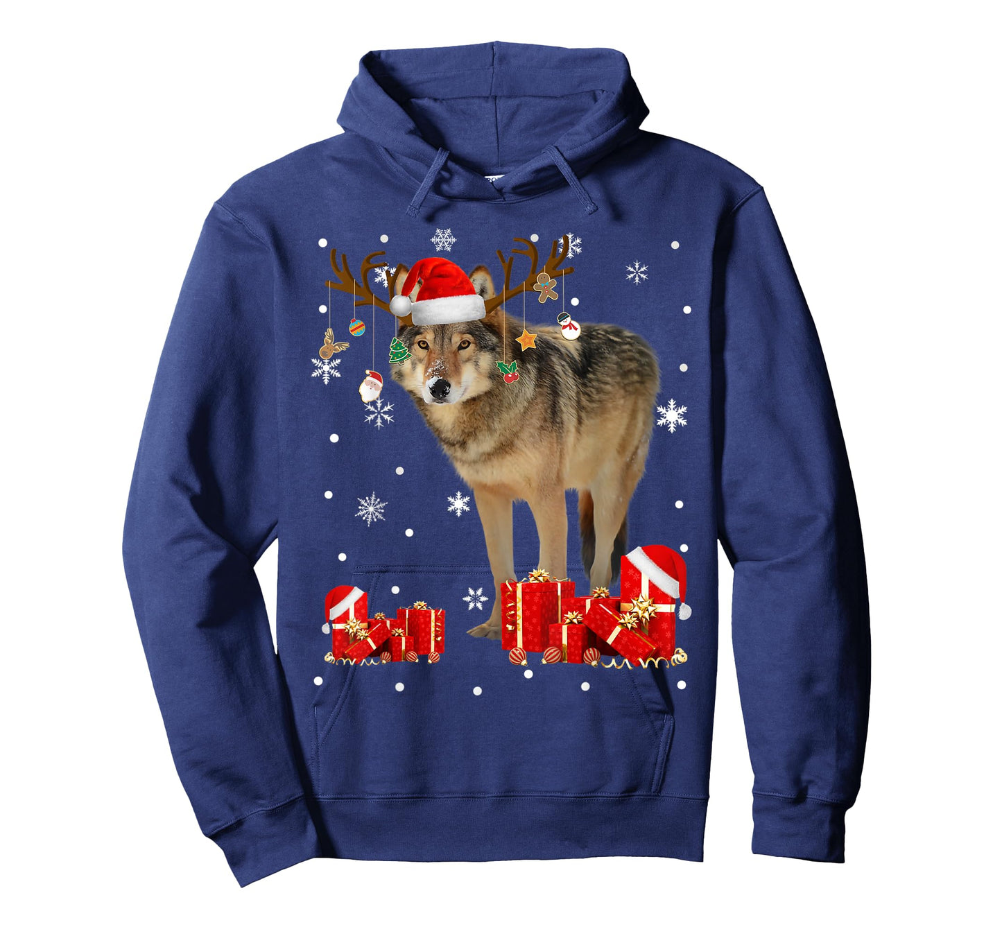 Christmas Wolf Funny Santa Reindeer Wolf Lover Gifts T-Shirt
