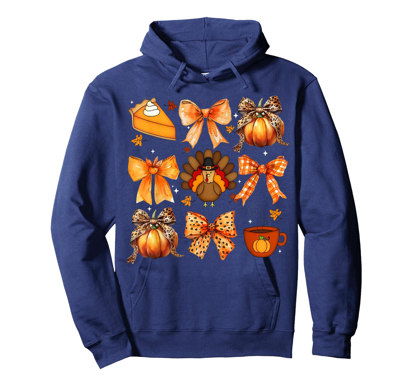 Coquette Bow Pumpkin Season Thanksgiving Autumn Fall Leaves T-Shirt