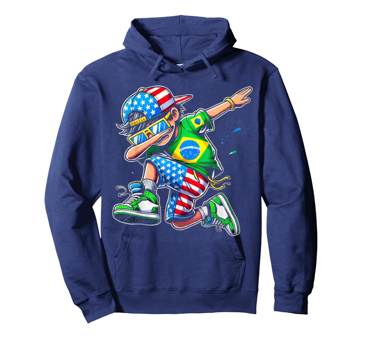 Half American Half Brazilian USA Flag Brazil America T-Shirt