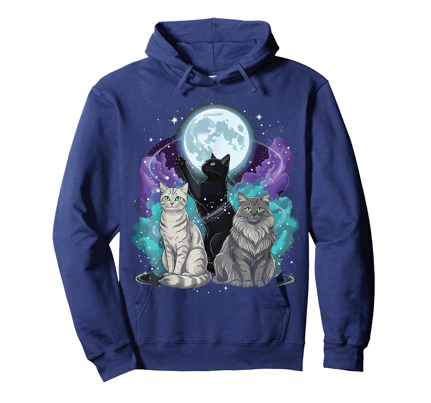 Three Moon Funny Cat Shirt Space Galaxy Cats Graphic T-Shirt
