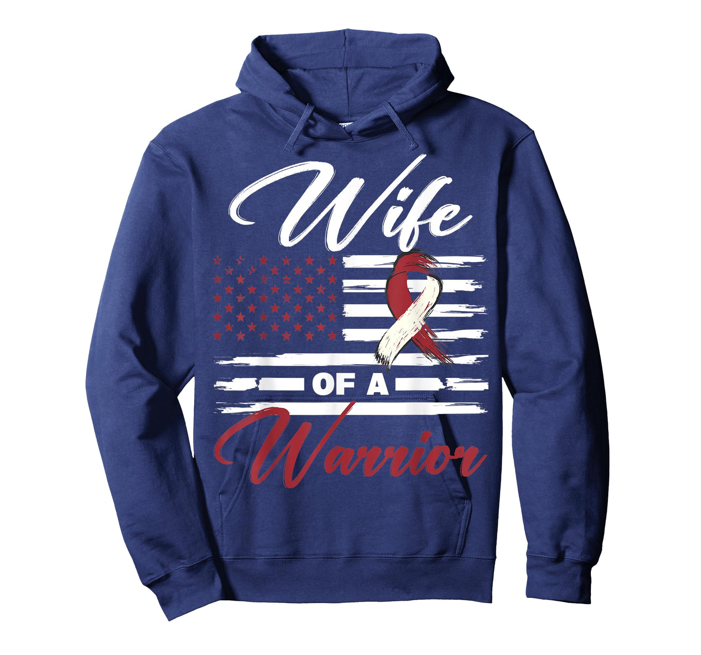 Wife Of A Warrior USA Flag Head And Neck Cancer Awareness T-Shirt
