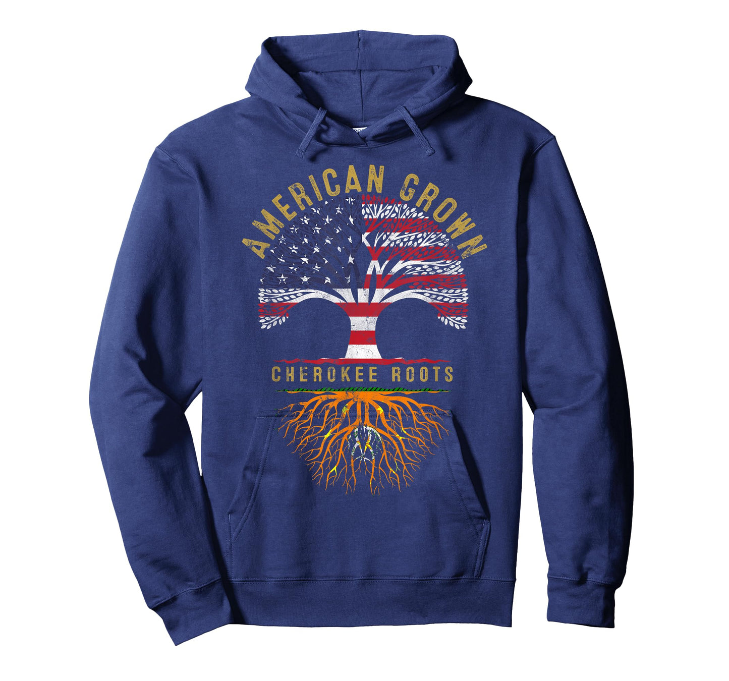 American Grown Cherokee Roots Tree Flag Family Heritage T-Shirt