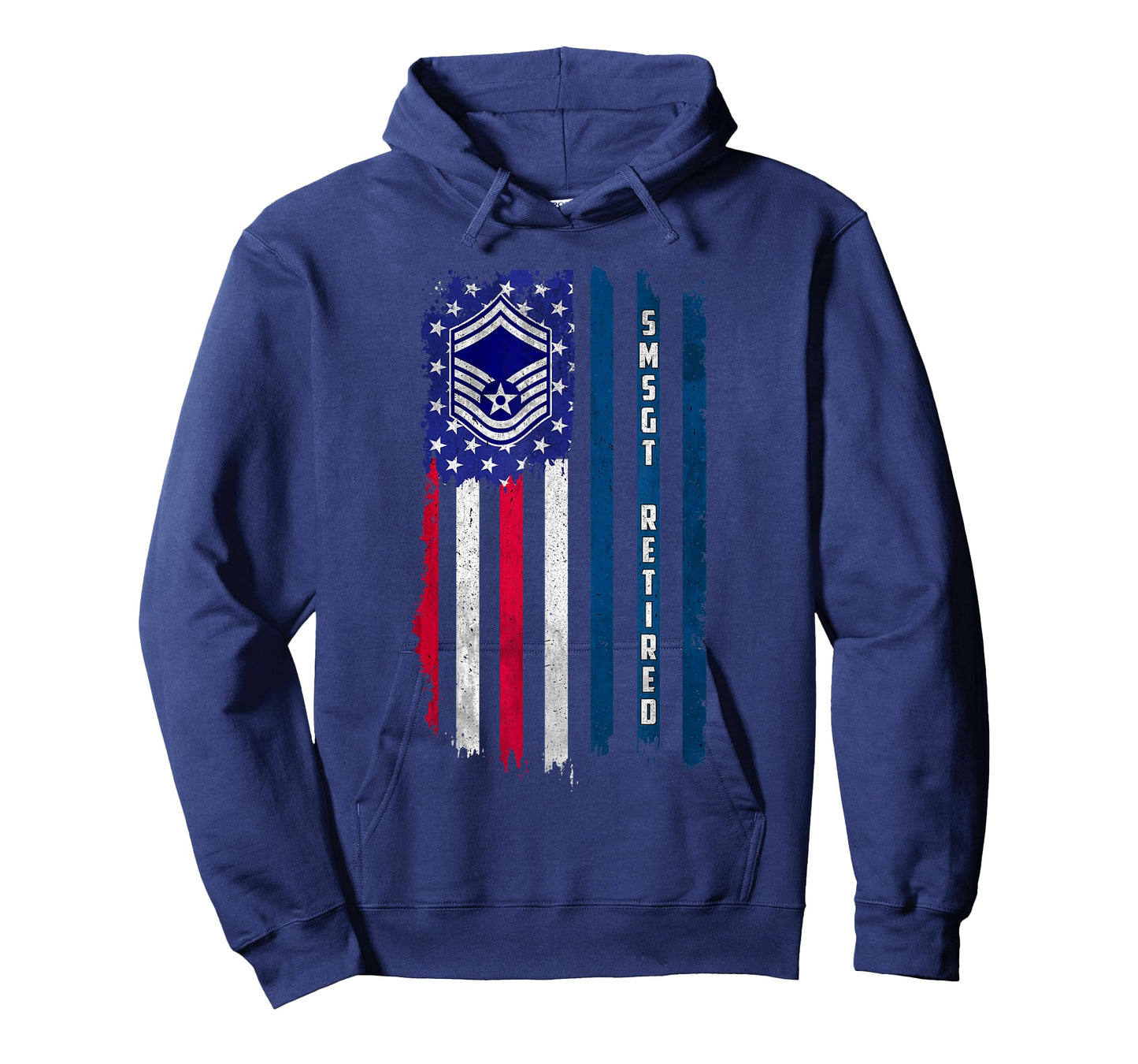 Retired E-8 Senior Master Sergeant SMSgt Rank American Flag T-Shirt