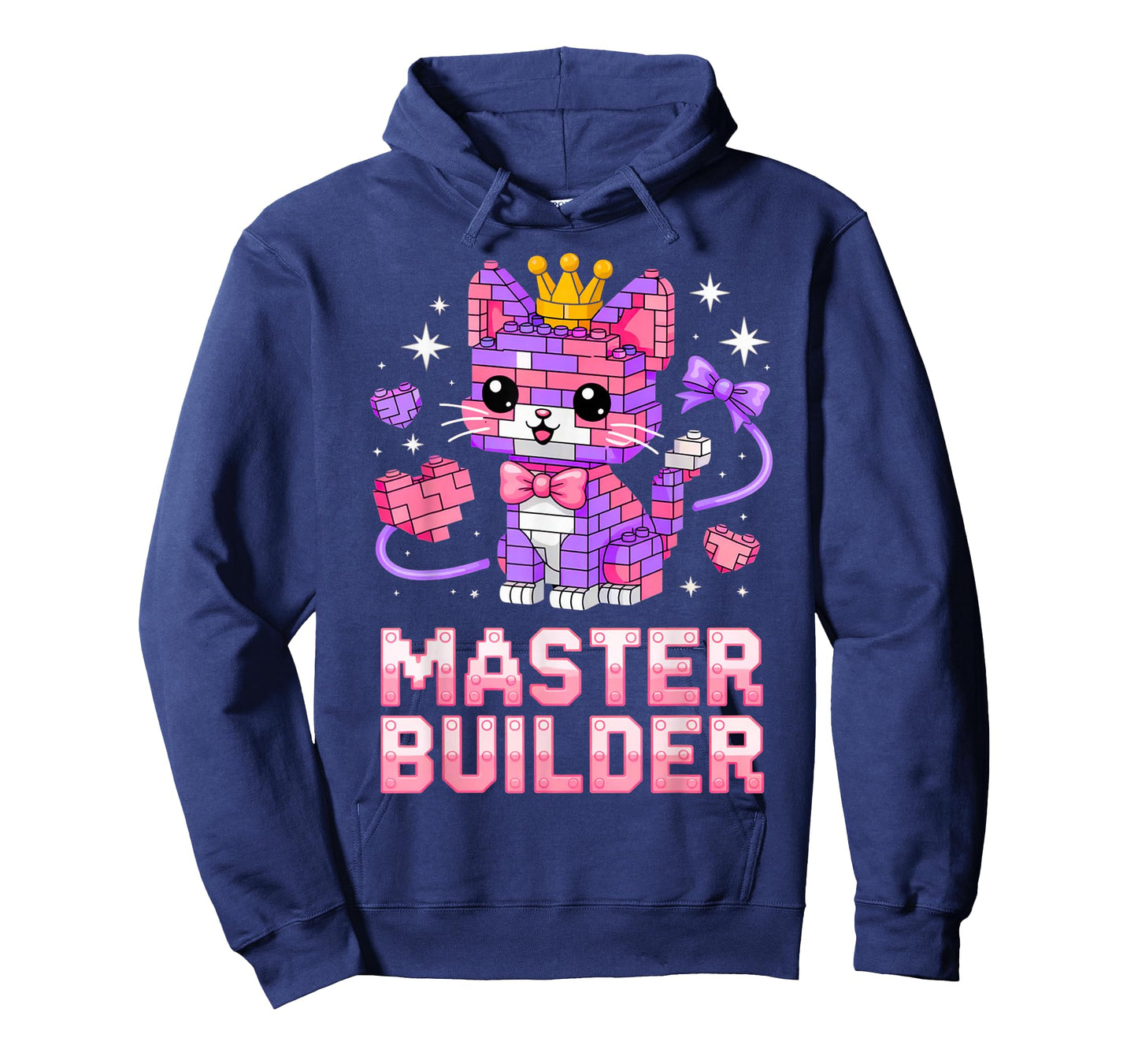 Master Builder Cat Lover Building Bricks Blocks Kids Girls T-Shirt